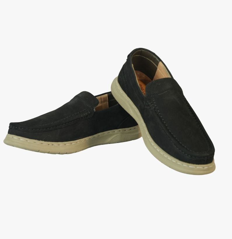 13 Men’s Black Suede Casual Comfort Loafers - Image 1