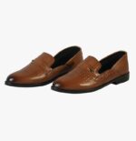 Men’s Classic Brown Leather Textured Loafers - Image 4