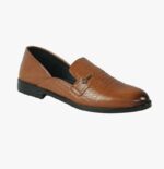 Men’s Classic Brown Leather Textured Loafers - Image 3