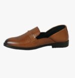 Men’s Classic Brown Leather Textured Loafers - Image 2