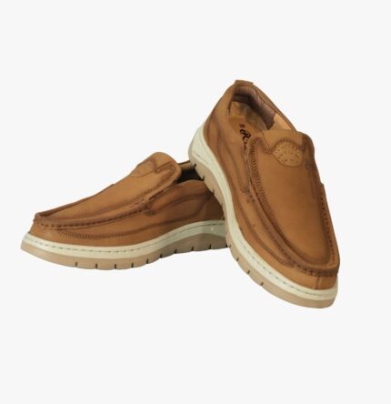 Men’s Tan Leather Comfort Slip-On Shoes