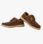 Men’s Brown Outdoor Leather Lace-Up Casual Shoes - Image 4
