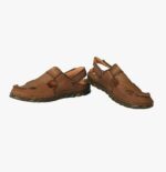 Men’s Premium Brown Leather Casual Sandal with Back Strap - Image 5