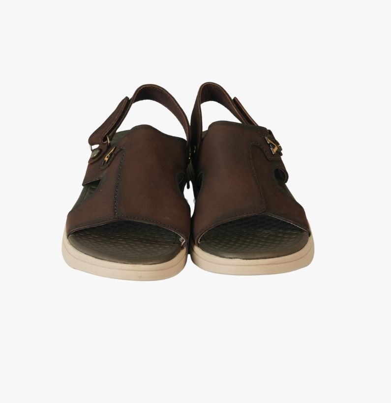 46 Men’s Brown Leather Casual Slingback Sandal - Image 1