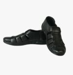 Men’s Black Leather Sacchi (Closed-Toe Sandal)