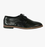 Men’s Black Leather Brogue Oxford Shoes - Image 2