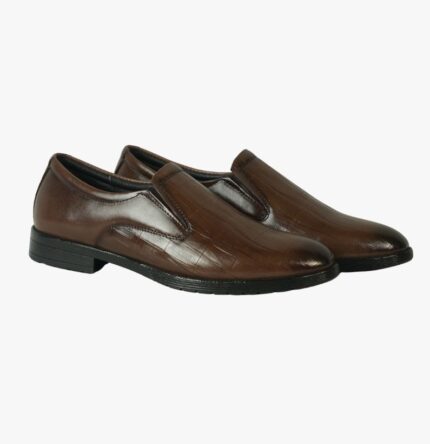 Men’s Brown Leather Formal Slip-On Shoes