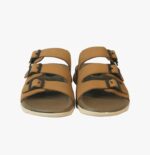 Men’s Triple-Strap Tan Leather Comfort Sandal - Image 5
