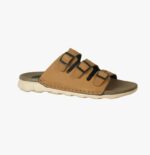 Men’s Triple-Strap Tan Leather Comfort Sandal - Image 2