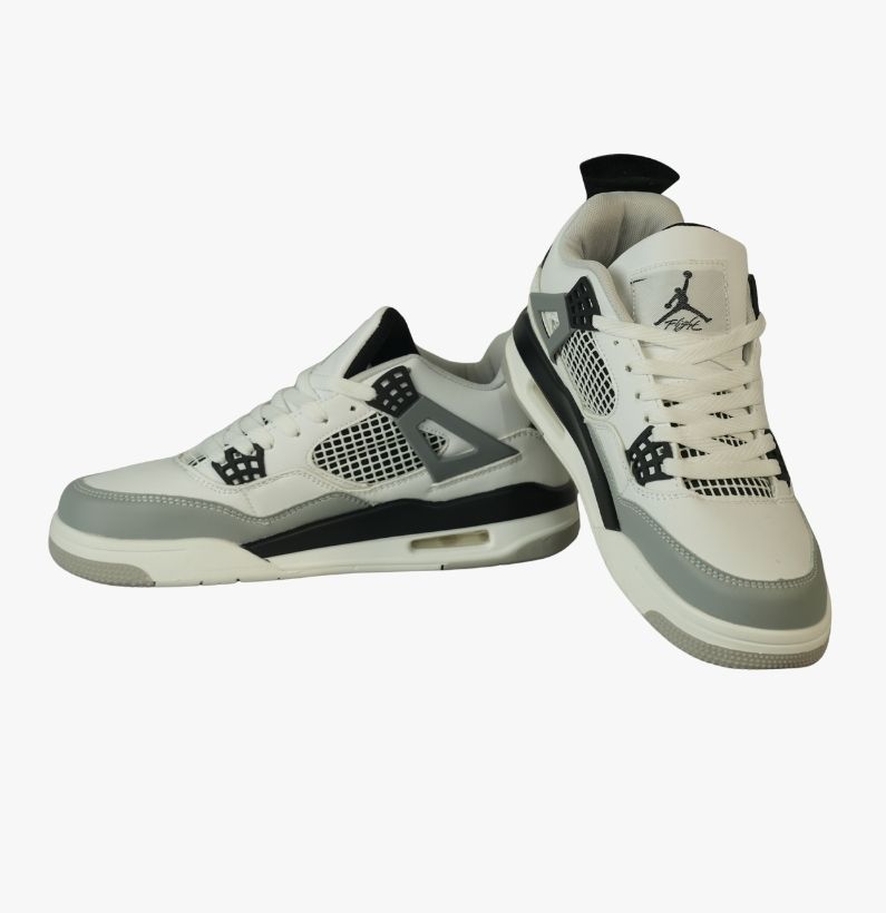 93 Men’s White & Grey Premium Sport Sneakers - Image 1